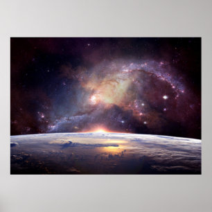 Galaxy ster oneindig kosmos donker poster