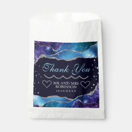 Galaxy sterren Zilver Glitter Agate Bruiloft Bedankzakje