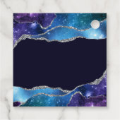 Galaxy sterren Zilver Glitter Agate Sweet 16 Bedankjes Labels (Achterkant)