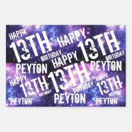 Galaxy Sterrennacht aangepaste verjaardagsfeestje Inpakpapier Vel