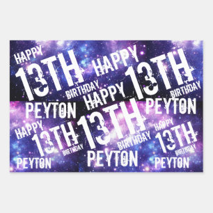 Galaxy Sterrennacht aangepaste verjaardagsfeestje Inpakpapier Vel