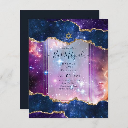Galaxy Sterrennacht BAR MITZVAH (Voorkant / Achterkant)
