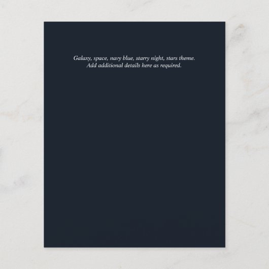 Galaxy Sterrennacht BAR MITZVAH (Achterkant)