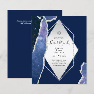 Galaxy Sterrennacht BAR MITZVAH Agate Invitation