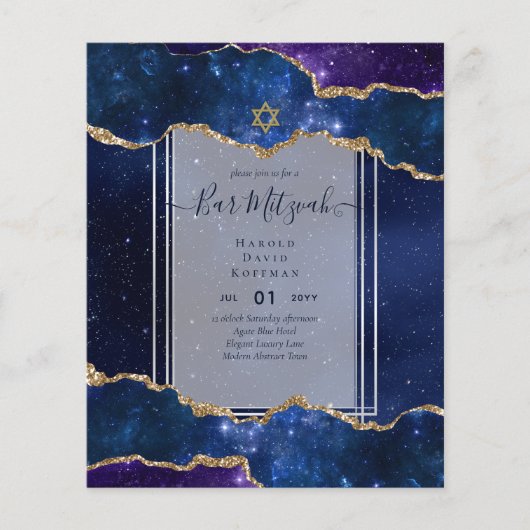 Galaxy Sterrennacht BAR MITZVAH Flyer (Voorkant)