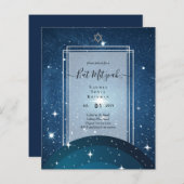 Galaxy Sterrennacht BAT MITZVAH Agate Invitation (Voorkant / Achterkant)
