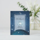 Galaxy Sterrennacht BAT MITZVAH Agate Invitation (Staand voorkant)