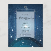 Galaxy Sterrennacht BAT MITZVAH Agate Invitation (Voorkant)