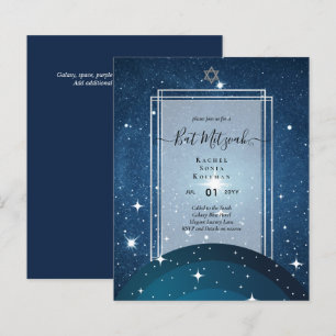 Galaxy Sterrennacht BAT MITZVAH Agate Invitation
