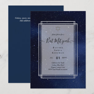 Galaxy Sterrennacht BAT MITZVAH Agate Invitation Kaart