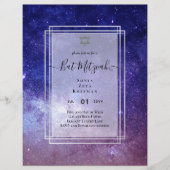 Galaxy Sterrennacht BAT MITZVAH Uitnodiging (Voorkant)