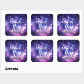 Galaxy Sterrennacht bruiloft dank u gunst Vierkante Sticker (Vel)