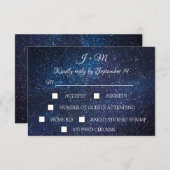 Galaxy Sterrennacht Celestial Stars Modern RSVP (Voorkant / Achterkant)