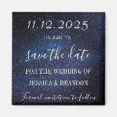 Galaxy Sterrennacht marineblauw trouwmagneet Magneet (Voorkant)