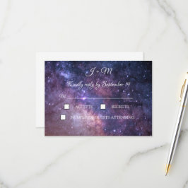 Galaxy Sterrennacht Modern RSVP Kaartje