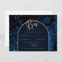 Galaxy Sterrennacht Navy Blue Gold Wedding
