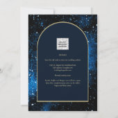 Galaxy Sterrennacht Navy Blue Gold Wedding Kaart (Achterkant)