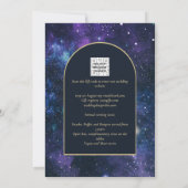 Galaxy Sterrennacht Navy Blue Gold Wedding Kaart (Achterkant)