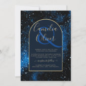 Galaxy Sterrennacht Navyblauw Gouden Trouwring Kaart (Voorkant)