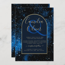 Galaxy Sterrennacht Navyblauw Gouden Trouwring