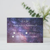 Galaxy Sterrennacht Nebula Mystical Modern RSVP Kaartje (Staand voorkant)