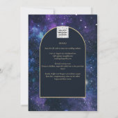 Galaxy Sterrennacht Paars Blue Gold Wedding Kaart (Achterkant)