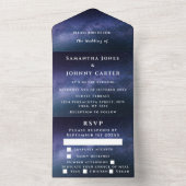 Galaxy Sterrennacht Sky Universe Trouwnevel All In One Uitnodiging (Binnen)