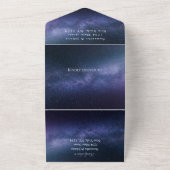 Galaxy Sterrennacht Sky Universe Trouwnevel All In One Uitnodiging (Buitenkant)