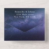 Galaxy Sterrennacht Sky Universe Trouwnevel All In One Uitnodiging (Achterkant)