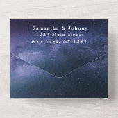 Galaxy Sterrennacht Sky Universe Trouwnevel All In One Uitnodiging (Achterkant)