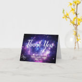 Galaxy Sterrennacht Space Weddenschap Kaart (Gele Bloem)