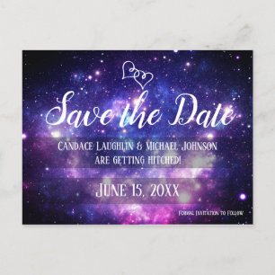 Galaxy Sterrennacht Space Wedding Save the Date Briefkaart