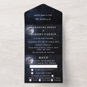 Galaxy Sterrennacht Sterren Sky Wedding Moon All In One Uitnodiging (Binnen)