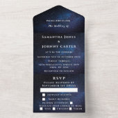 Galaxy Sterrennacht Sterren Sky Wedding Nebula All In One Uitnodiging (Binnen)