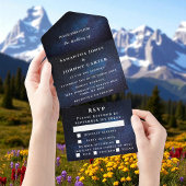 Galaxy Sterrennacht Sterren Sky Wedding Nebula All In One Uitnodiging