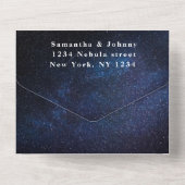 Galaxy Sterrennacht Sterren Sky Wedding Nebula Fot All In One Uitnodiging (Achterkant)