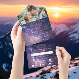 Galaxy Sterrennacht Sterren Sky Wedding Nebula Fot All In One Uitnodiging