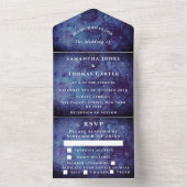 Galaxy Sterrennacht Universe Sky Wedding Nebula All In One Uitnodiging (Binnen)