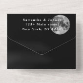 Galaxy Sterrennacht Universum Foto Huwelijksmaan All In One Uitnodiging (Achterkant)