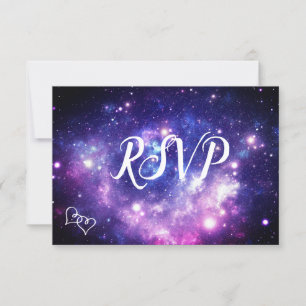 Galaxy Sterrennacht Wedding RSVP-kaarten met maalt RSVP Kaartje