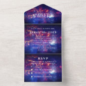 Galaxy Sweet 16  sterren Sterrennacht Sky All In One Uitnodiging (Binnen)