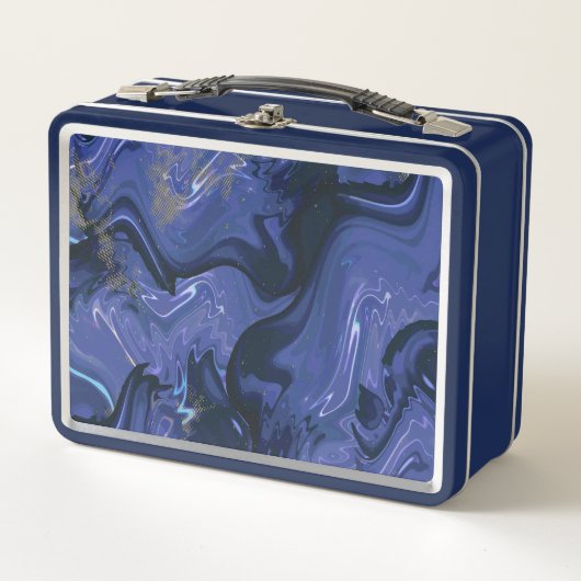 Galaxy Swirl Blue Glitter Abstract kosmisch patroo (Voorkant)