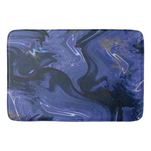 Galaxy Swirl Blue Glitter Abstract kosmisch patroo Badmat (Voorkant)