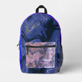 Galaxy Swirl Blue Glitter Abstract kosmisch patroo Bedrukte Rugzak (Voorkant)