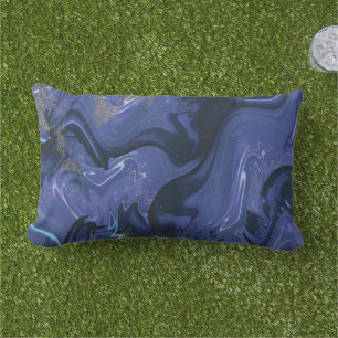 Galaxy Swirl Blue Glitter Abstract kosmisch patroo Buitenkussen