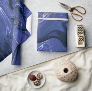 Galaxy Swirl Blue Glitter Abstract kosmisch patroo Cadeaupapier