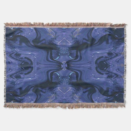 Galaxy Swirl Blue Glitter Abstract kosmisch patroo Deken (Voorkant)