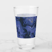 Galaxy Swirl Blue Glitter Abstract kosmisch patroo Glas (Achterkant)