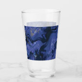 Galaxy Swirl Blue Glitter Abstract kosmisch patroo Glas (Voorkant)