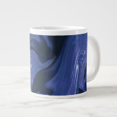 Galaxy Swirl Blue Glitter Abstract kosmisch patroo Grote Koffiekop (Voorkant rechts)